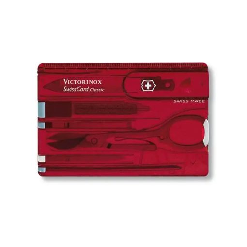 سوییس کارت 10 کاره قرمز شفاف ویکتورینوکس – Victorinox Swiss Card – 0.7100.T