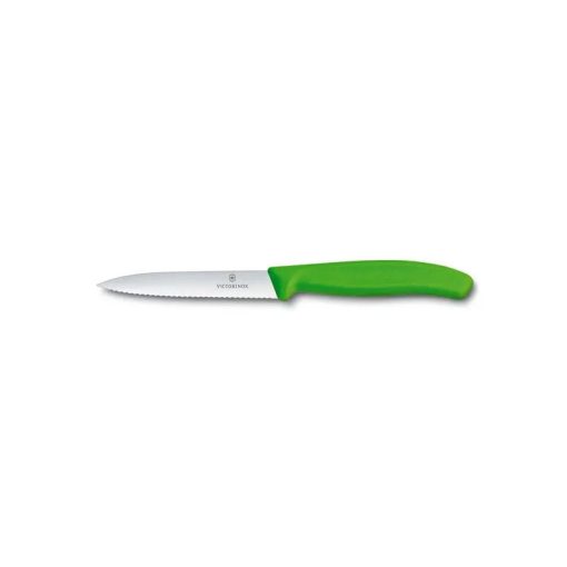 چاقوی تیغه دندانه دار سوئیسی سبز ویکتورینوکس Victorinox Swiss Classic Paring Knife 6.7736.L4