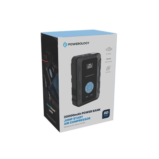 جامپ استارتر و پمپ باد پاورولوژی – Powerology Jump Start Air Compressor 20000mAh Power Bank