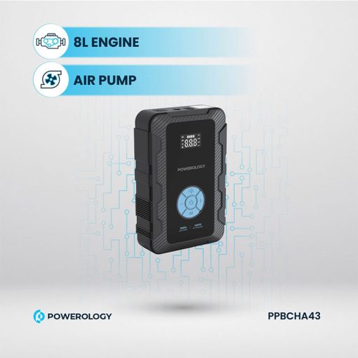 جامپ استارتر و پمپ باد پاورولوژی – Powerology Jump Start Air Compressor 20000mAh Power Bank
