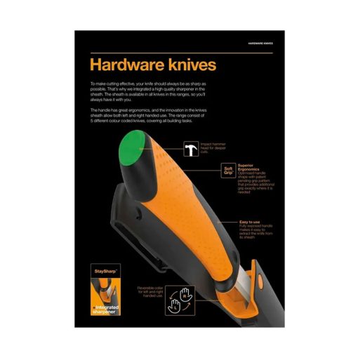 چاقو طبیعتگردی فیسکارس – Fiskars Heavy duty knife + Sharpener