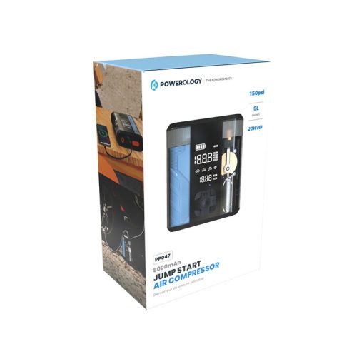 جامپ استارتر و کمپرسور باد پاورولوژی POWEROLOGY 8800 mAh jUMP START AIR COMPRESSOR